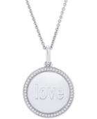 Diamond Love Disc 22 Pendant Necklace (1/10 Ct. T.w.) In Sterling Silver