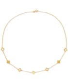 Openwork & Solid Clover Collar Necklace In 10k Gold