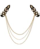 Deepa Gold-tone Multi-stone Triple-layer Drape Hair Clip