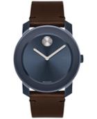 Movado Men's Swiss Bold Chocolate Brown Leather Strap Watch 42mm 3600461