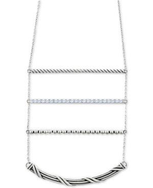 Peter Thomas Roth White Topaz 18 Ladder Necklace (9/10 Ct. T.w.) In Sterling Silver