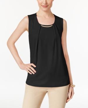 Jm Collection Pleated Embellished Top, Only At Macy's