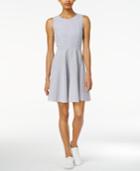 Armani Exchange Cotton Seersucker Fit & Flare Dress, Only At Macy's