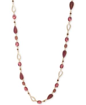 Anne Klein Gold-tone Stone 42 Strand Necklace