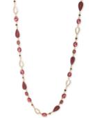 Anne Klein Gold-tone Stone 42 Strand Necklace
