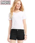 Celebrity Pink Jeans Juniors' Mid Rise Cuffed Colored-wash Shorts- 3 Inseam