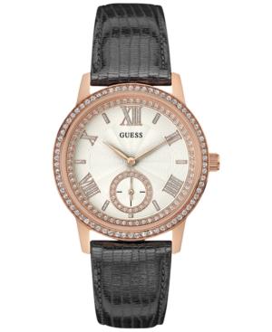 Guess Women's Feminine Dress Classic Gray Leather Strap Watch 39mm U0642l3