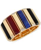 M. Haskell For Inc Gold-tone Rectangle Stone And Pave Stretch Bracelet, Only At Macy's