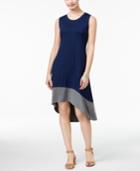 Style & Co Petite Colorblocked High-low Dress, Created For Macy's