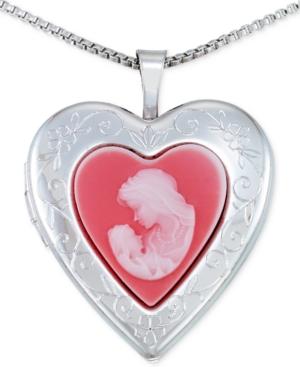 Cameo Heart Pendant Necklace In Sterling Silver