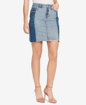 William Rast Cotton Embroidered Denim Skirt