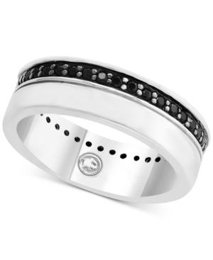 Effy Men's Black Sapphire Ring (7/8 Ct. T.w.) In Sterling Silver