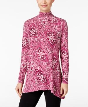 Style & Co Mock-neck Printed Top, Only At Macy's