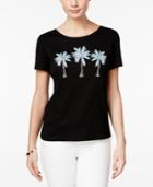 Karen Scott Palm Tree Graphic T-shirt, Only At Macy's