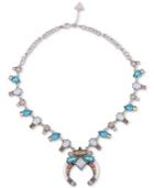 Guess Silver-tone Multi-stone Statement Necklace, 18 + 2 Extender