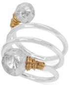 Robert Lee Morris Soho Two-tone Sculptural Bead Wire-rap Coil Ring