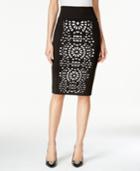 Thalia Sodi Laser-cutout Scuba Pencil Skirt, Only At Macy's