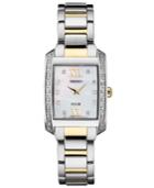 Seiko Women's Solar Diamond Collection Diamond-accent Two-tone Stainless Steel Bracelet Watch 24mm