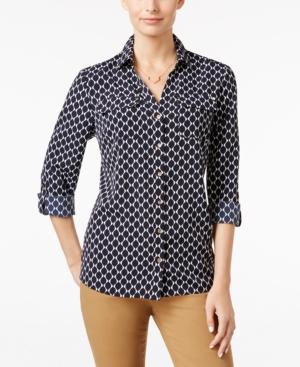 Charter Club Printed Utility Shirt, Only At Macy's