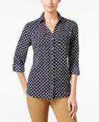 Charter Club Printed Utility Shirt, Only At Macy's