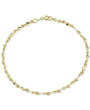 Giani Bernini Twist Link Ankle Bracelet In 18k Gold-plated Sterling Silver, Only At Macy's