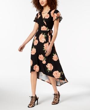 Bcx Juniors' Floral High-low Wrap Dress