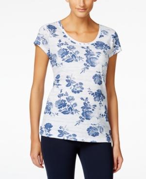 Style & Co. Floral Printed T-shirt, Only At Macy's