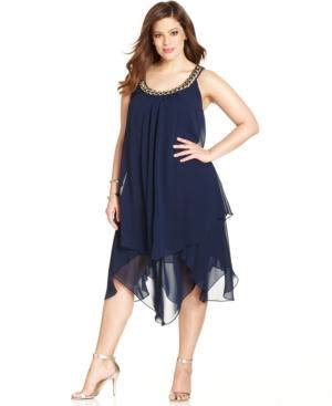 Sl Fashions Plus Size Tiered Shift Dress