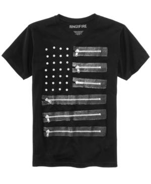 Ring Of Fire Men's Zipper Stripe Graphic-print T-shirt, Only At Macy's