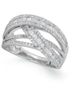 Classique By Effy Diamond Crossover Ring (1-1/8 Ct. T.w.) In 14k White Gold