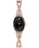 Citizen Women's Eco-drive Rose Gold-tone Stainless Steel Bangle Bracelet Watch 24x18mm Ex1413-55e