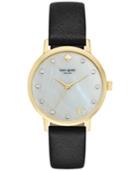 Kate Spade New York Women's Metro Monogram Black Leather Strap Watch 34mm