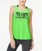 Material Girl Active Juniors' Strappy-back Graphic Tank Top, Only At Macy's
