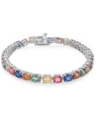 Multi-sapphire Tennis Bracelet (20 Ct. T.w.) In Sterling Silver