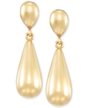 Signature Gold Teardrop Earrings In 14k Gold Over Resin