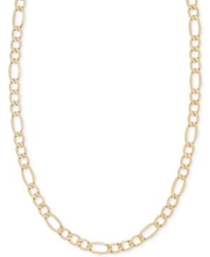 22 Figaro Chain Necklace In Italian 14k Gold