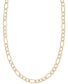 22 Figaro Chain Necklace In Italian 14k Gold
