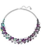 Swarovski Silver-tone Rainbow Crystal Collar Necklace