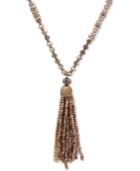 Lonna & Lilly Two-tone Beaded Tassel 32 Pendant Necklace