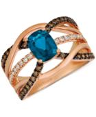 Le Vian Nude Deep Sea Blue Topaz (1-3/8 Ct. T.w.) & Diamond (1/2 Ct. T.w.) Ring In 14k Rose Gold