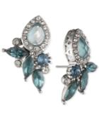 Jenny Packham Silver-tone Crystal Cluster Stud Earrings