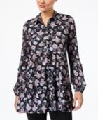Style & Co Floral-print Swing Shirt, Created For Macy's