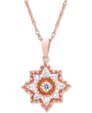 Wrapped In Love Diamond Openwork Star Pendant Necklace (1/3 Ct. T.w.) In 14k Rose Gold, Created For Macy's