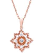 Wrapped In Love Diamond Openwork Star Pendant Necklace (1/3 Ct. T.w.) In 14k Rose Gold, Created For Macy's
