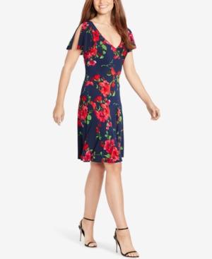 American Living Flutter-sleeve Floral-print Dress