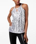 Inc International Concepts Sequined Halter Top, Created For Macy's