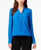 Alfani Tie-neck Blouse, Only At Macy's