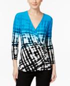 Calvin Klein Printed Faux-wrap Top