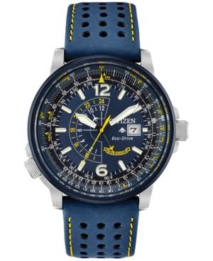 Citizen Eco-drive Men's Angel Nighthawk Blue Leather Strap Watch 42mm