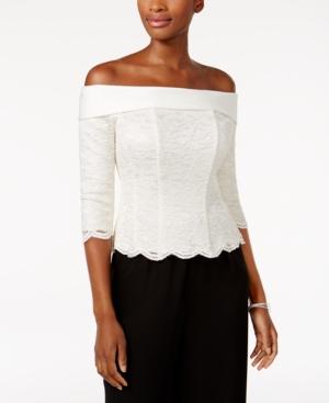 Alex Evenings Off-the-shoulder Lace Blouse